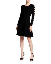 Milly Scallop Fit and Flare Knit Dress at Neiman Marcus